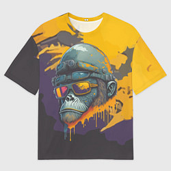 Футболка оверсайз женская Горилла авиатор, цвет: 3D-принт
