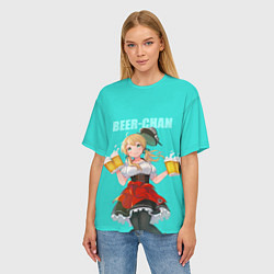 Футболка оверсайз женская Beer - chan, цвет: 3D-принт — фото 2