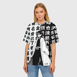 Футболка оверсайз женская Рукия и иероглифы - Блич, цвет: 3D-принт — фото 2
