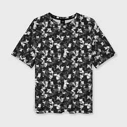 Женская футболка оверсайз Камуфляж с котиками