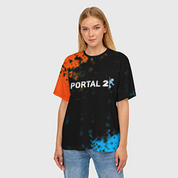 Футболка оверсайз женская Portal game, цвет: 3D-принт — фото 2