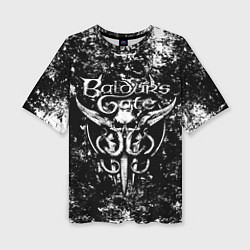 Женская футболка оверсайз Baldurs gate 3 - black and white