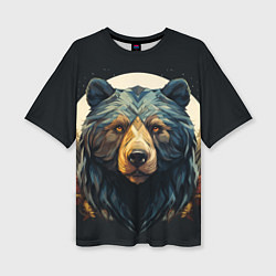 Женская футболка оверсайз Арт осенний медведь