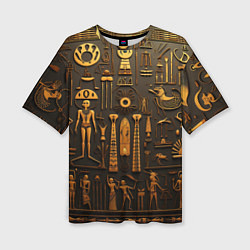 Женская футболка оверсайз Арт в стиле египетских письмен