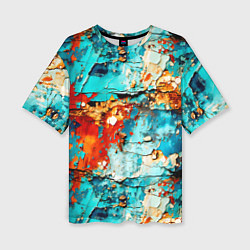 Футболка оверсайз женская Голубая ржавчина, цвет: 3D-принт