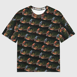 Футболка оверсайз женская Зубастые рыбы, цвет: 3D-принт