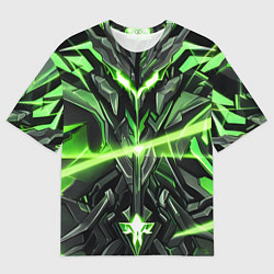 Футболка оверсайз женская Зелёный кибер рыцарь, цвет: 3D-принт
