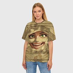 Футболка оверсайз женская Бандаж мумии светлый, цвет: 3D-принт — фото 2