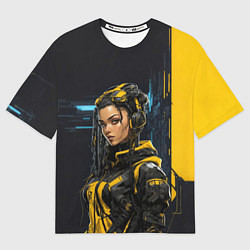 Футболка оверсайз женская Девушка сигнальной одежде, цвет: 3D-принт