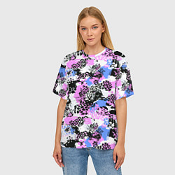 Футболка оверсайз женская Multicolored wild cats, цвет: 3D-принт — фото 2