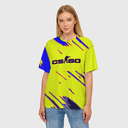 Футболка оверсайз женская Counter strike neon yellow, цвет: 3D-принт — фото 2