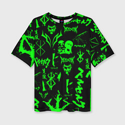 Футболка оверсайз женская Berserk neon green, цвет: 3D-принт