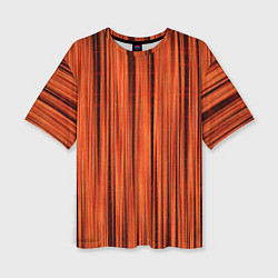 Женская футболка оверсайз Абстрактные полосы красно-оранжевый