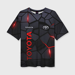 Женская футболка оверсайз Toyota - плиты с эффектом свечения
