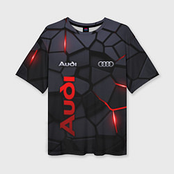 Женская футболка оверсайз Audi - плиты с эффектом свечения