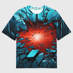 Женская футболка оверсайз Взрыв бирюзовых камней