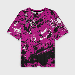 Женская футболка оверсайз Фиолетовая иллюстрация