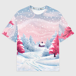 Футболка оверсайз женская Пушистый снегопад, цвет: 3D-принт