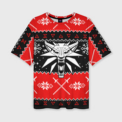 Футболка оверсайз женская The Witcher christmas sweater, цвет: 3D-принт