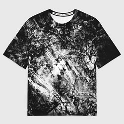 Женская футболка оверсайз Зимний лес узоры