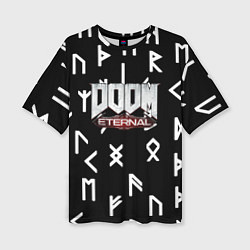 Футболка оверсайз женская Doom Eternal mars symbol demon, цвет: 3D-принт