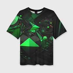 Женская футболка оверсайз Абстрактный лабиринт зелени