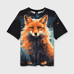 Женская футболка оверсайз Fox in the forest
