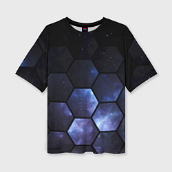 Женская футболка оверсайз Космические соты - геометрия