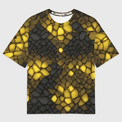 Женская футболка оверсайз Жёлтый трескающийся камень