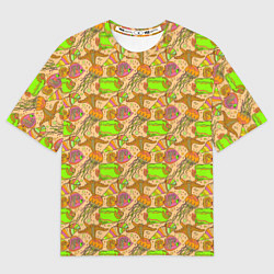 Женская футболка оверсайз Морские обитатели рыбы