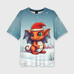 Футболка оверсайз женская Символ нового 2024 года дракон, цвет: 3D-принт