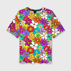 Футболка оверсайз женская Floral multicolour, цвет: 3D-принт