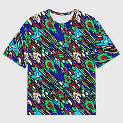 Футболка оверсайз женская Абстрактный цветной узор, цвет: 3D-принт