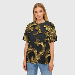 Футболка оверсайз женская Позолоченные классические объемные узоры, цвет: 3D-принт — фото 2
