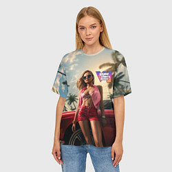 Футболка оверсайз женская Девушка GTA 6, цвет: 3D-принт — фото 2