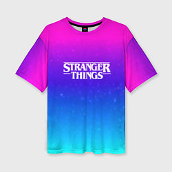 Женская футболка оверсайз Stranger Things gradient colors