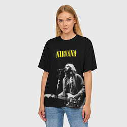 Футболка оверсайз женская Группа Nirvana Курт Кобейн, цвет: 3D-принт — фото 2