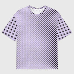 Женская футболка оверсайз Светло-сиреневый паттерн маленькие звёздочки