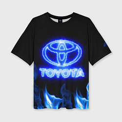 Женская футболка оверсайз Toyota neon fire