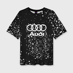 Женская футболка оверсайз Audi белая краска авто спорт
