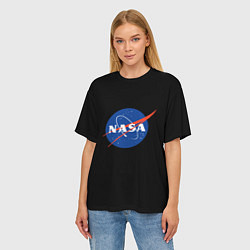 Футболка оверсайз женская NASA logo space, цвет: 3D-принт — фото 2