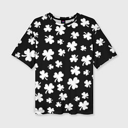 Женская футболка оверсайз Black clover pattern anime