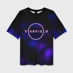 Женская футболка оверсайз Starfield тёмное небо из игры