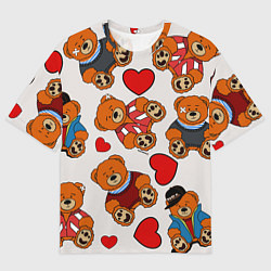 Женская футболка оверсайз Медведи - персонажи из Слово пацана