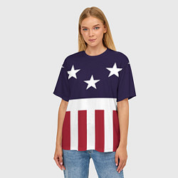 Футболка оверсайз женская Флаг Америки, цвет: 3D-принт — фото 2