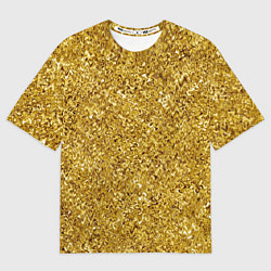 Женская футболка оверсайз Золотой волнистый с переливами