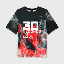 Женская футболка оверсайз Seconds to mars fire