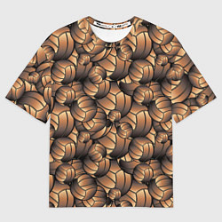 Футболка оверсайз женская Футбольные мячи узор, цвет: 3D-принт
