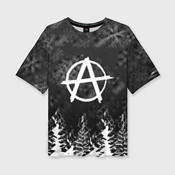 Футболка оверсайз женская Anarchy winter gray, цвет: 3D-принт