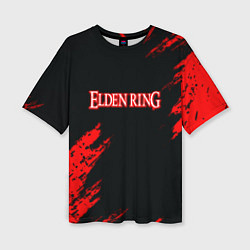 Женская футболка оверсайз Elden ring краски текстура